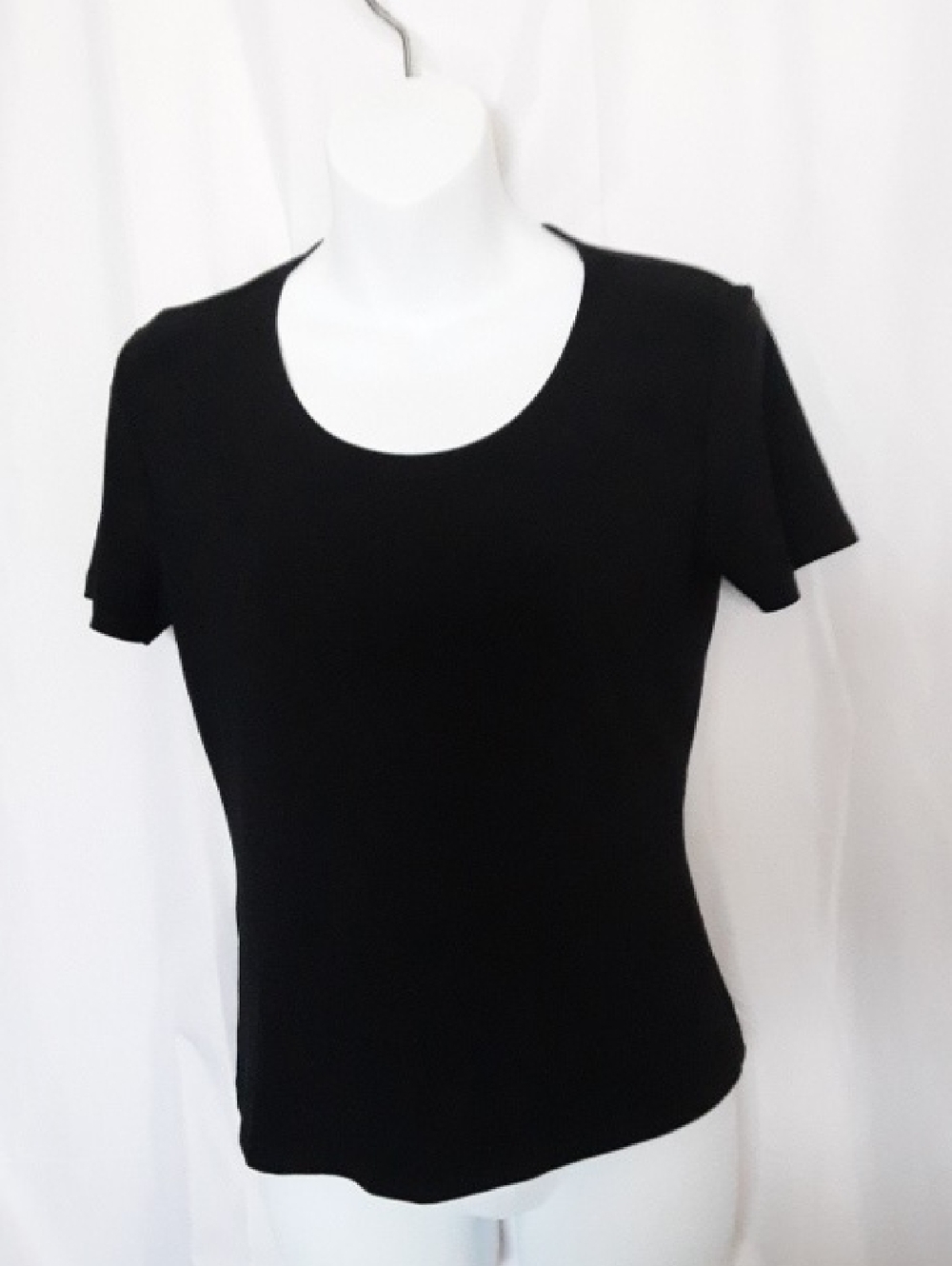 Classic Black Scoop Neck Women's Top